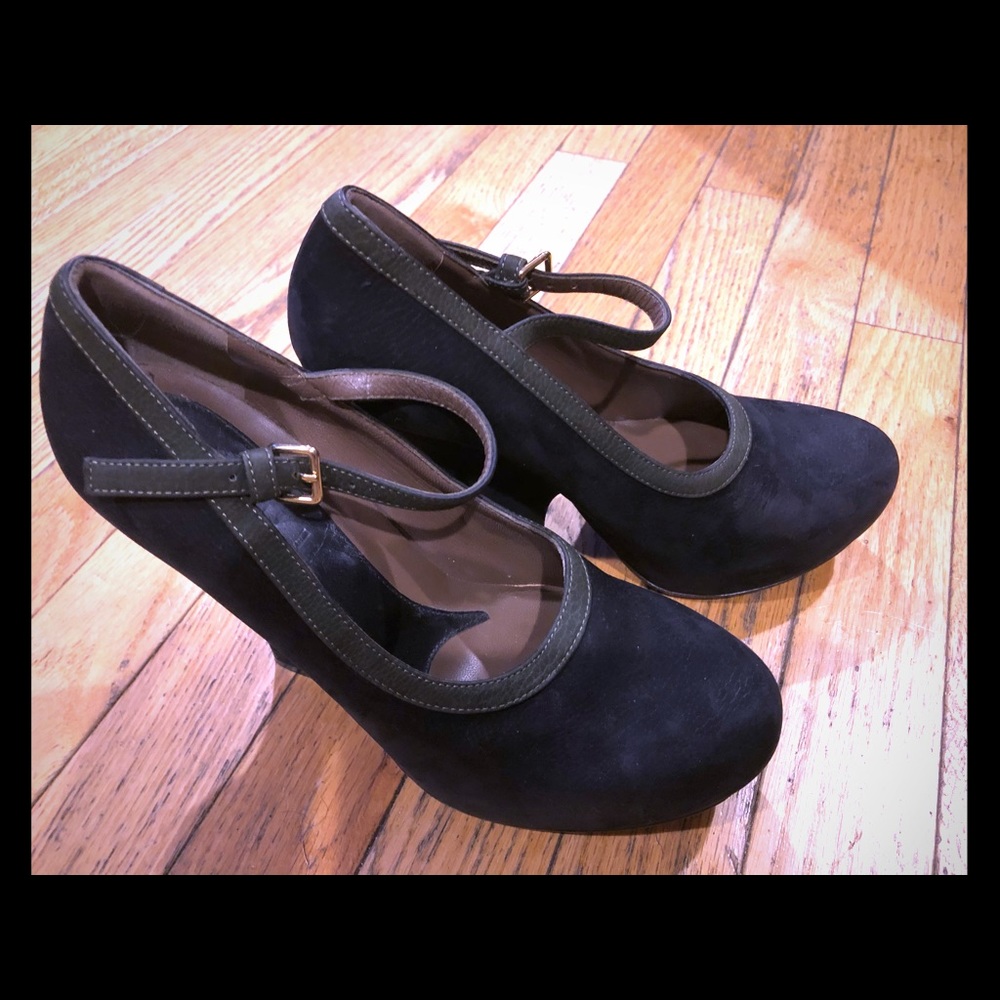Marni nubuck/suede maryjane heels